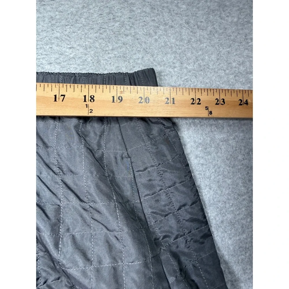 Eileen Fisher Skirt Women 1X Gray Quilted 100% Silk Elastic Waist Pockets Midi